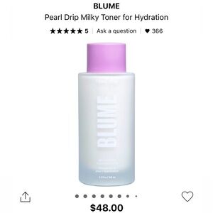 Blume Pearl Drip Milky Toner for Hydration